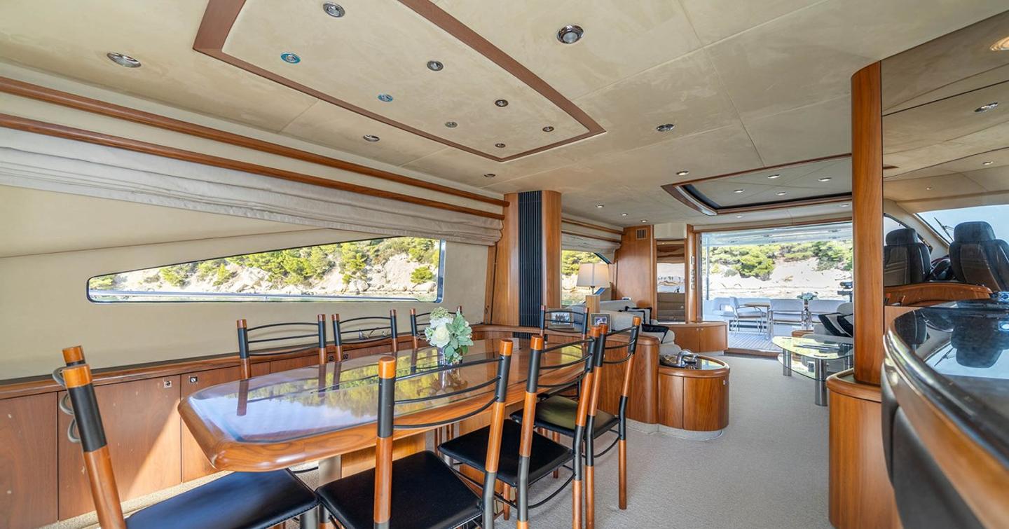 Motor Yacht Harrys Game's formal dining table