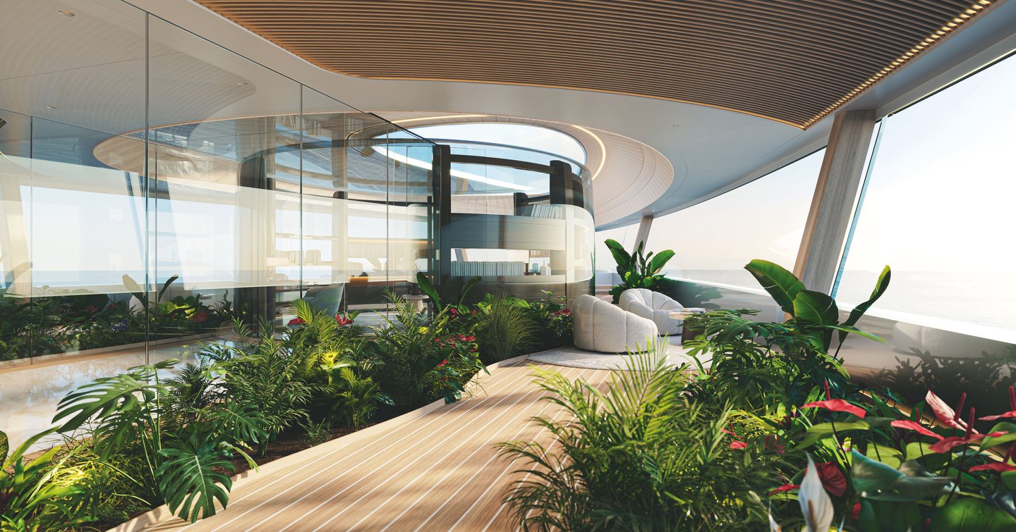 Rendering of Feadship Superyacht Hive private garden room