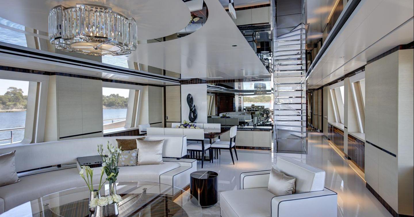 Excellence V main saloon with lounge and dining area
