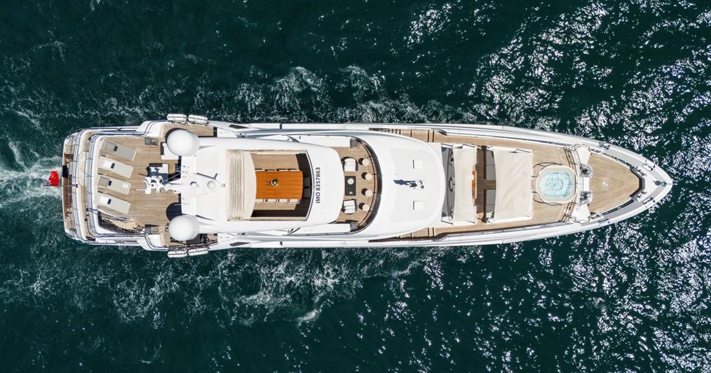 Benetti Classic Supreme 132' yacht Alegre underway aerial view 