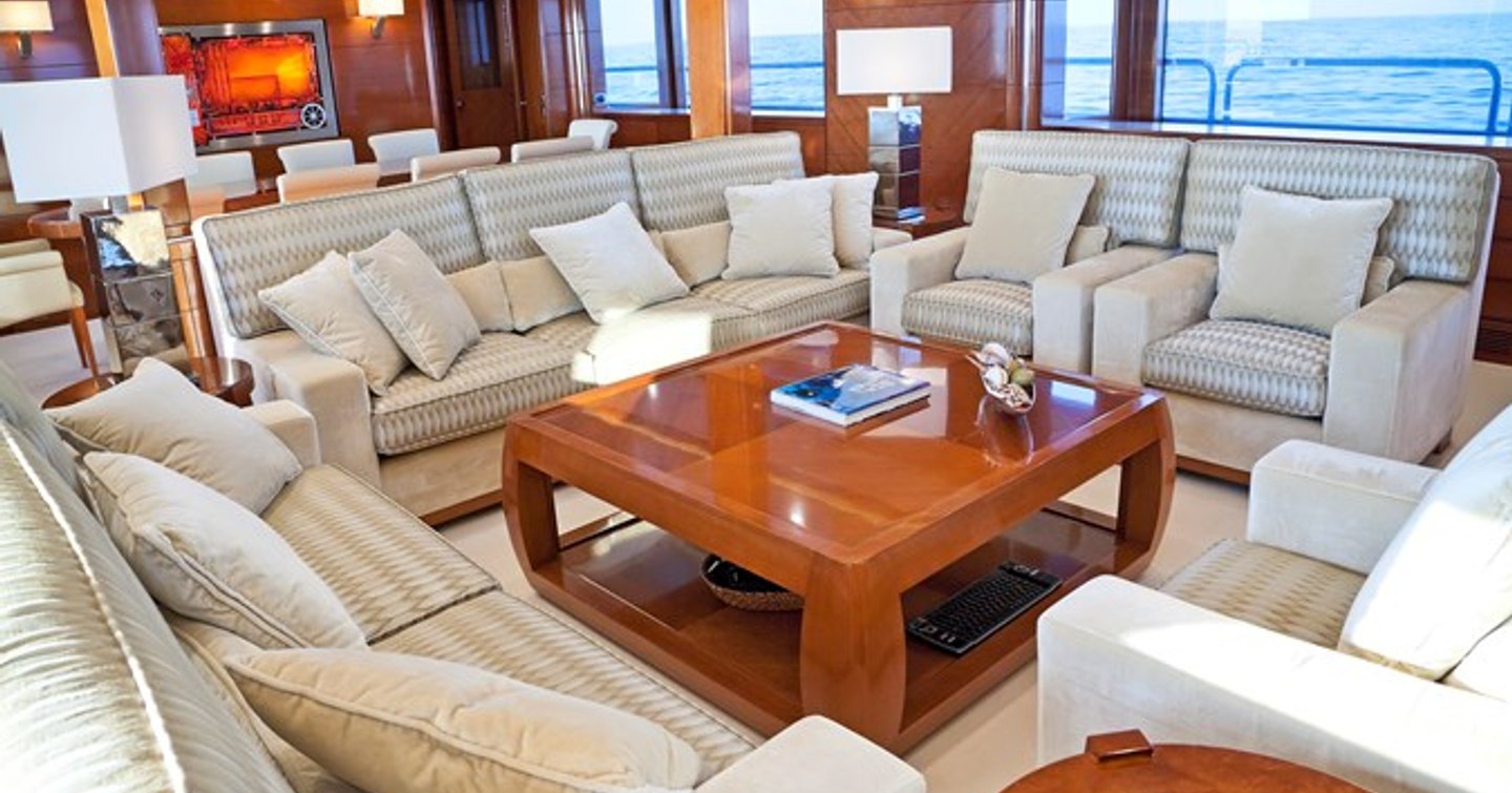 Superyacht Harmony III's main saloon
