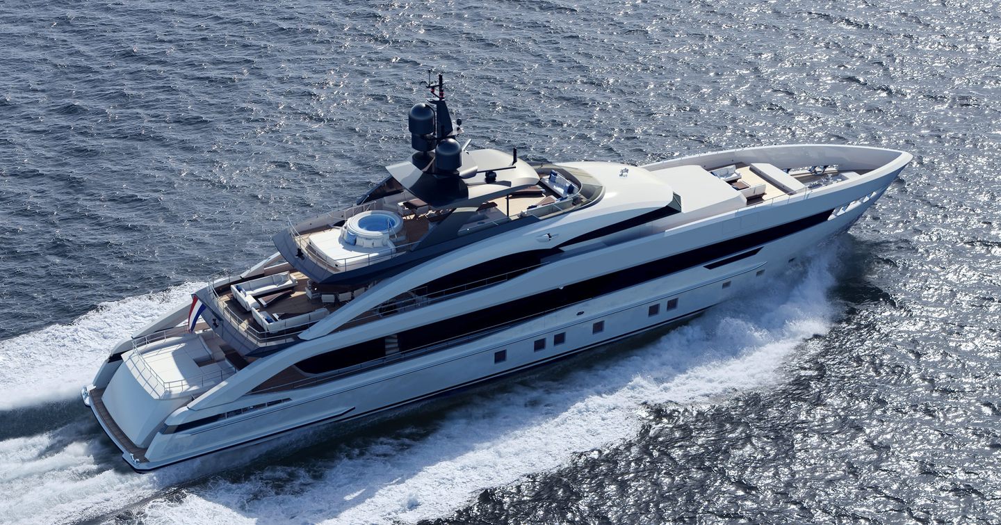 Heesen superyacht Project Sophia underway stern view 
