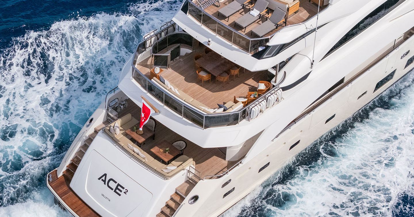 Superyacht Ace 2's aft 