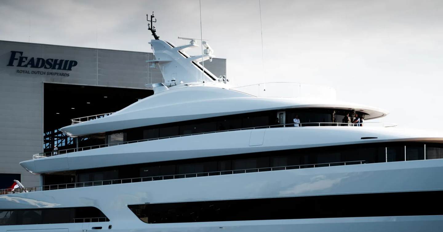 Feadship superyacht Milky Way exterior close up of upper deck 