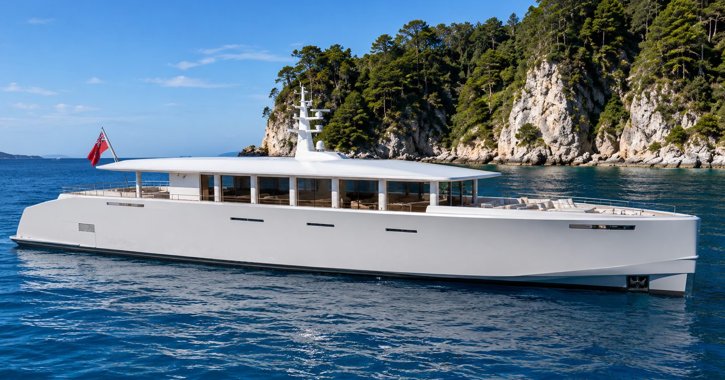 Rendering of Alia Superyacht Genie Blu