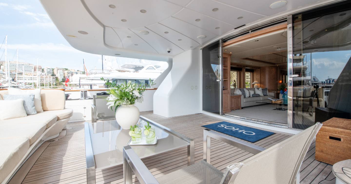 Benetti motor yacht Soho aft deck lounge 