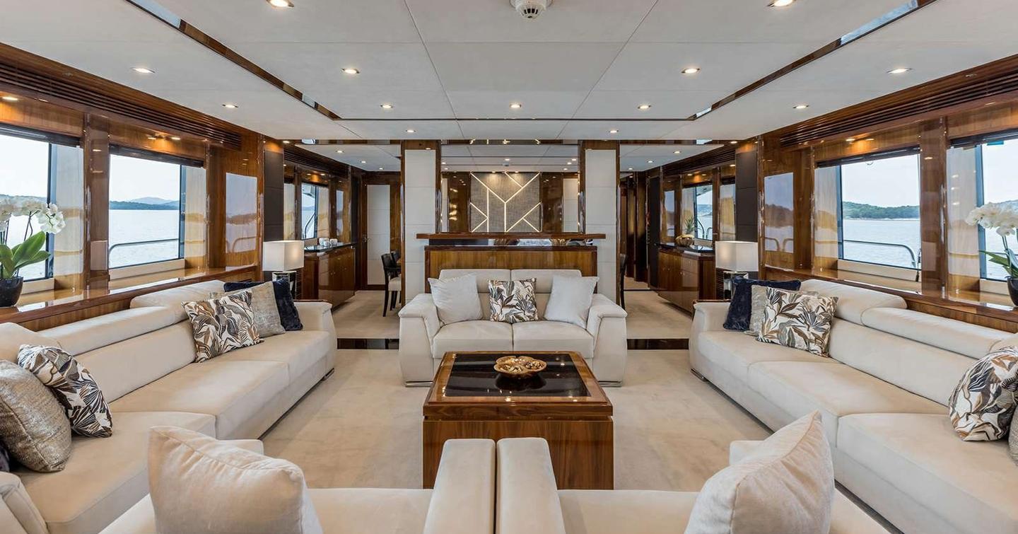 Motor Yacht Katariina I main saloon seating area 