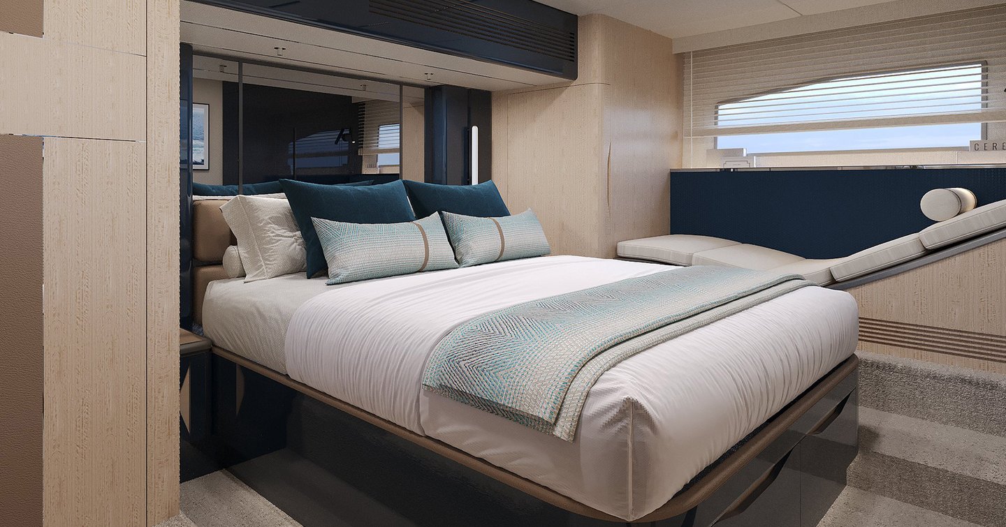 Galeon 520 Fly motor yacht cabin 