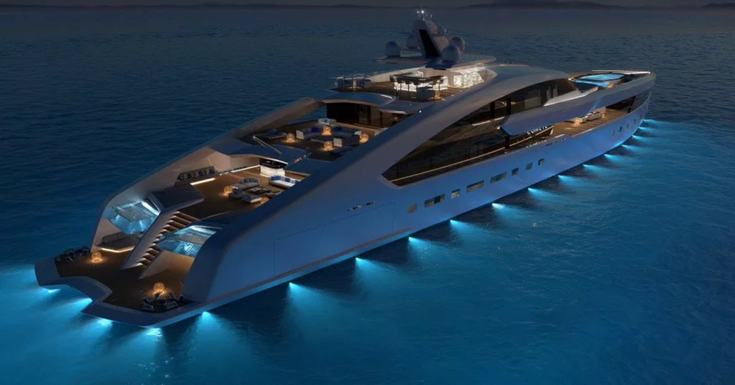 Concept Project Comete on the water at night