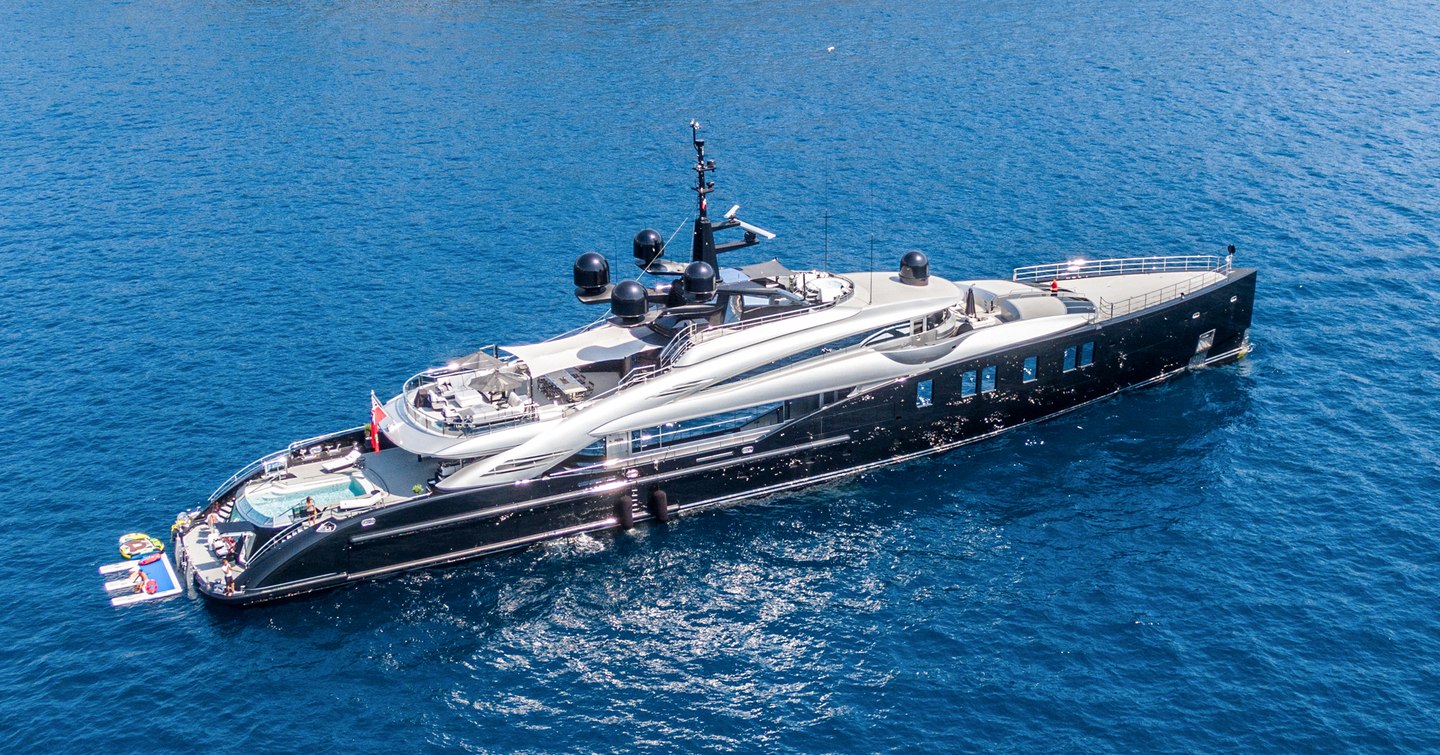 Superyacht Okto on water