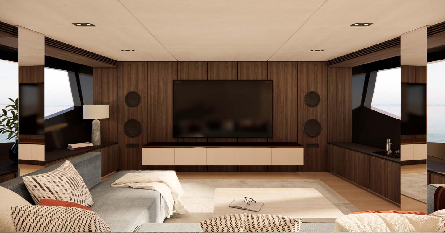 Rendering of Benetti Oasis 36M Superyacht indoor cinema