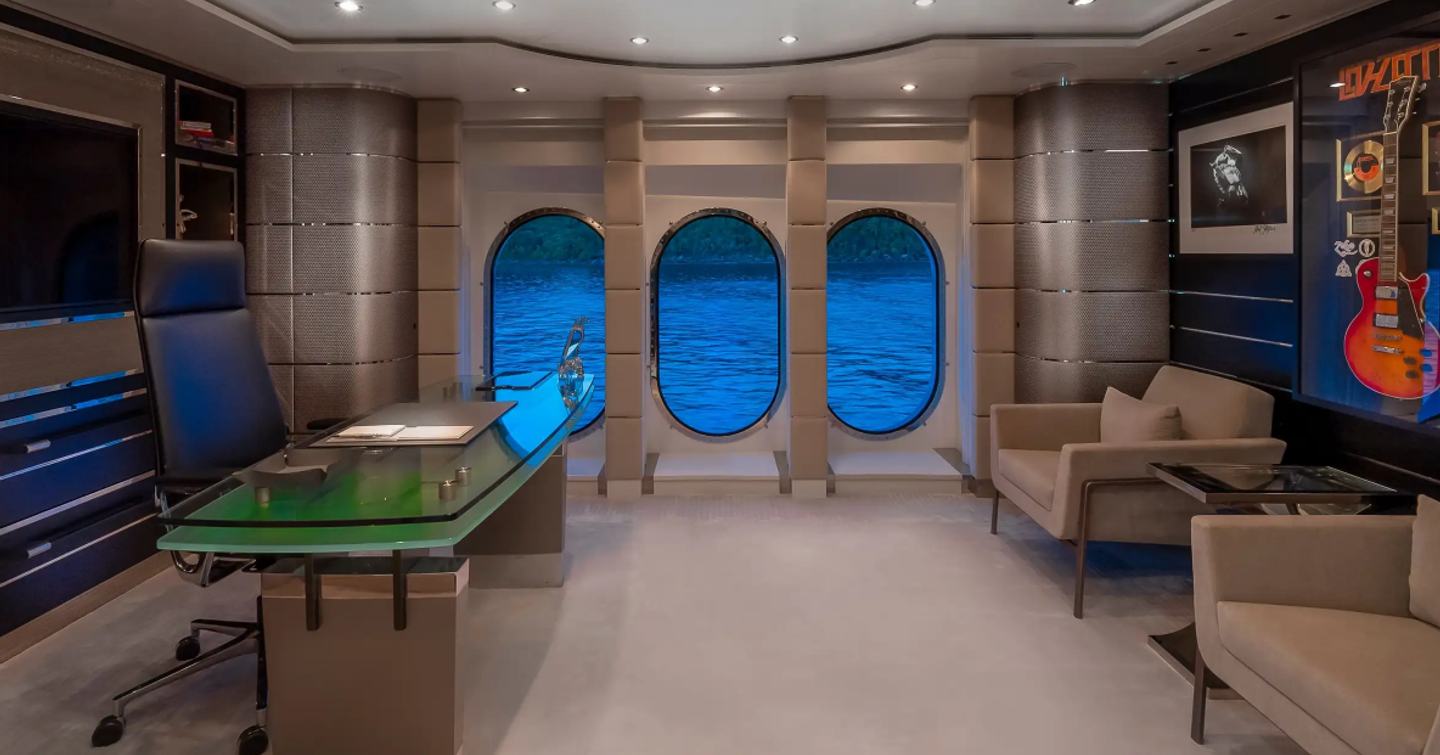 Abeking & Rasmussen Superyacht Scott Free master cabin private office 