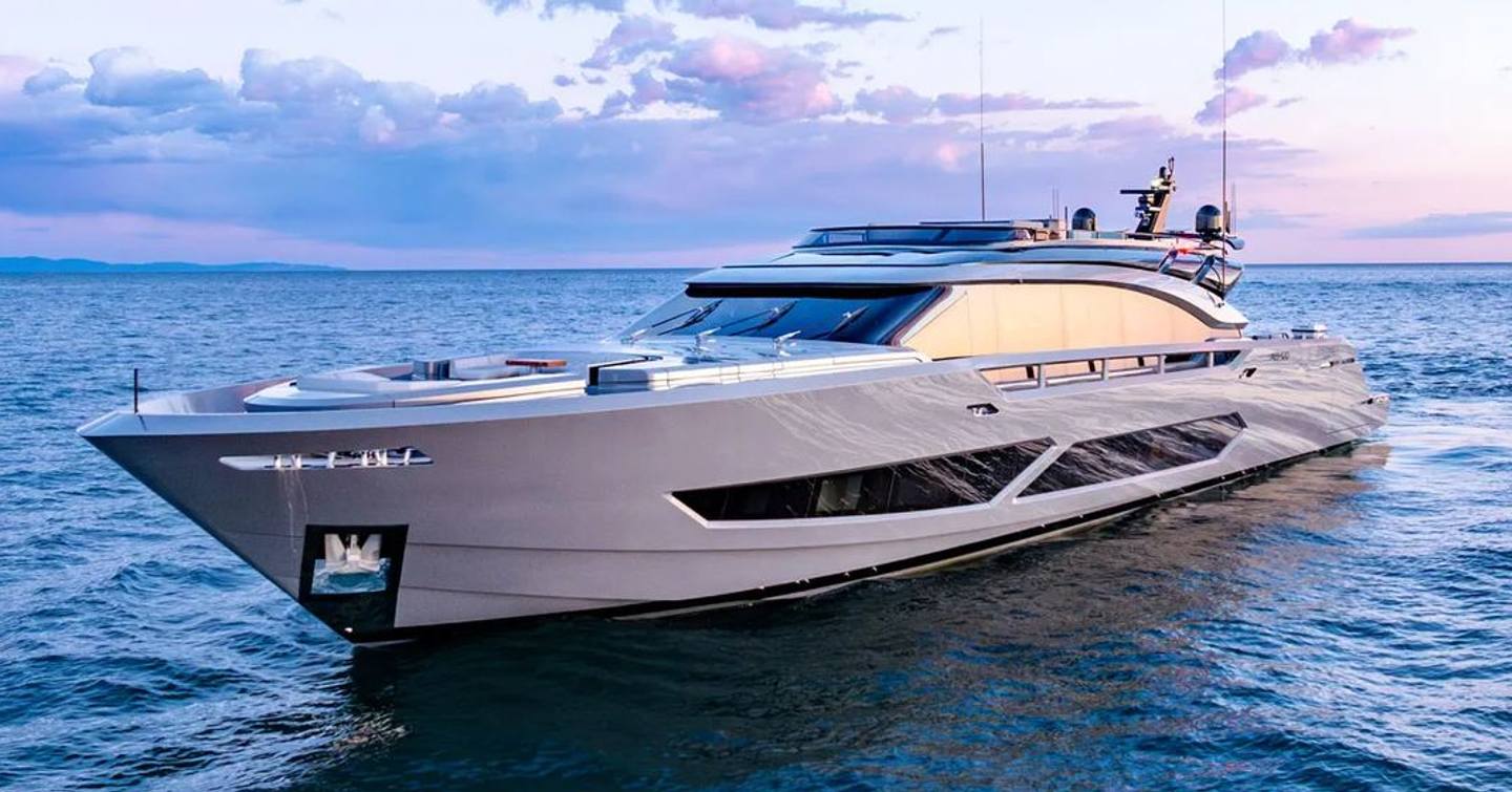 First AB 130 motor yacht Effe under way