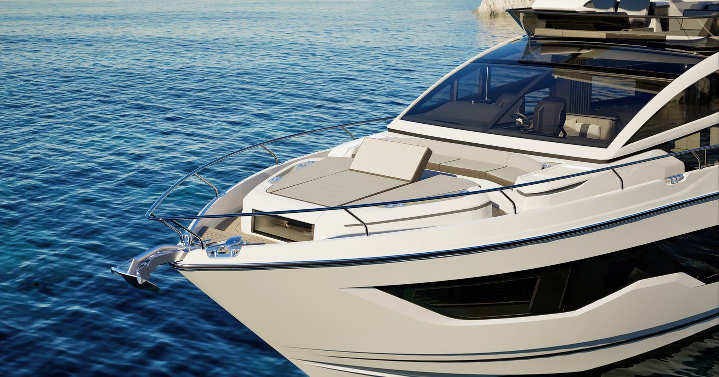 Rendering of the bow of the Pearl 63 