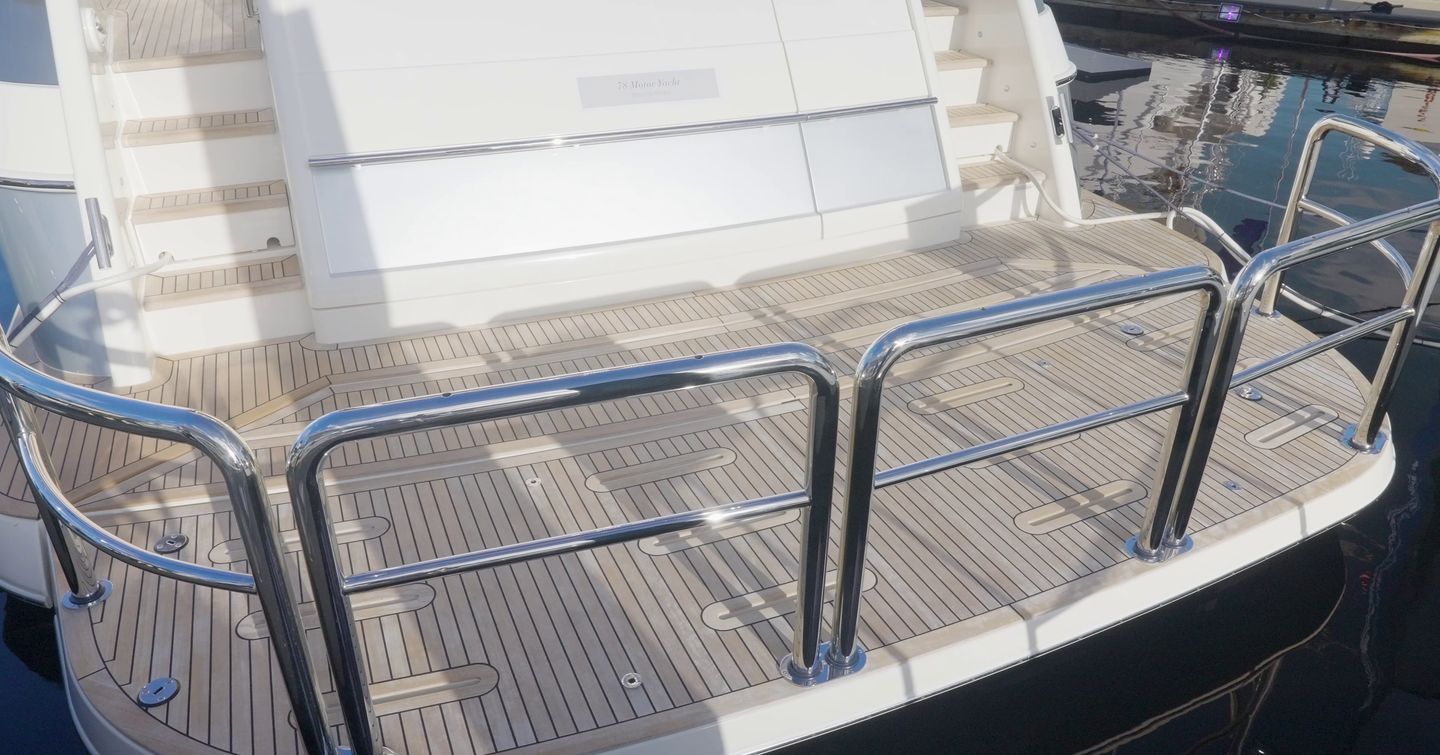 Riviera-78-Motor-Yacht-Enclosed-Bridge-Deck-Review-swim-platform
