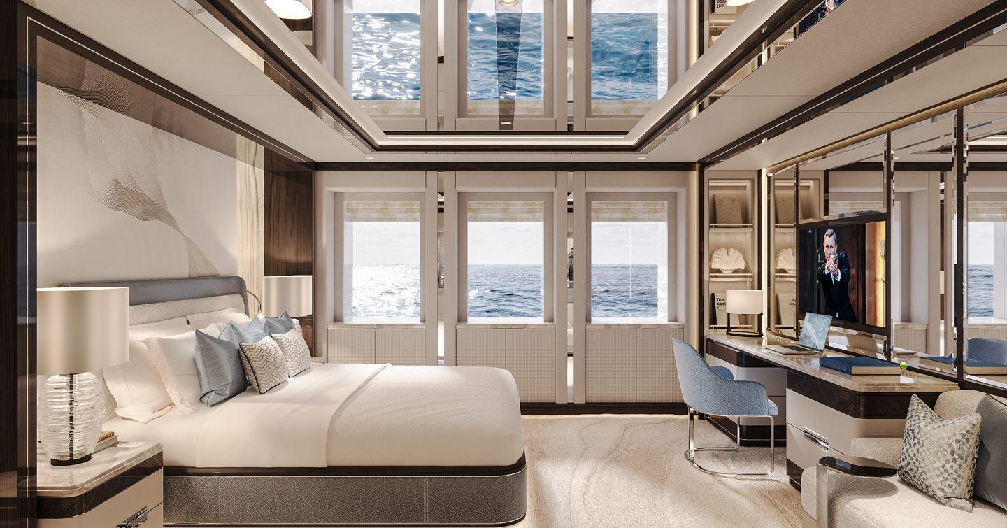 Rendering of Bilgin superyacht Project Bond VIP cabin