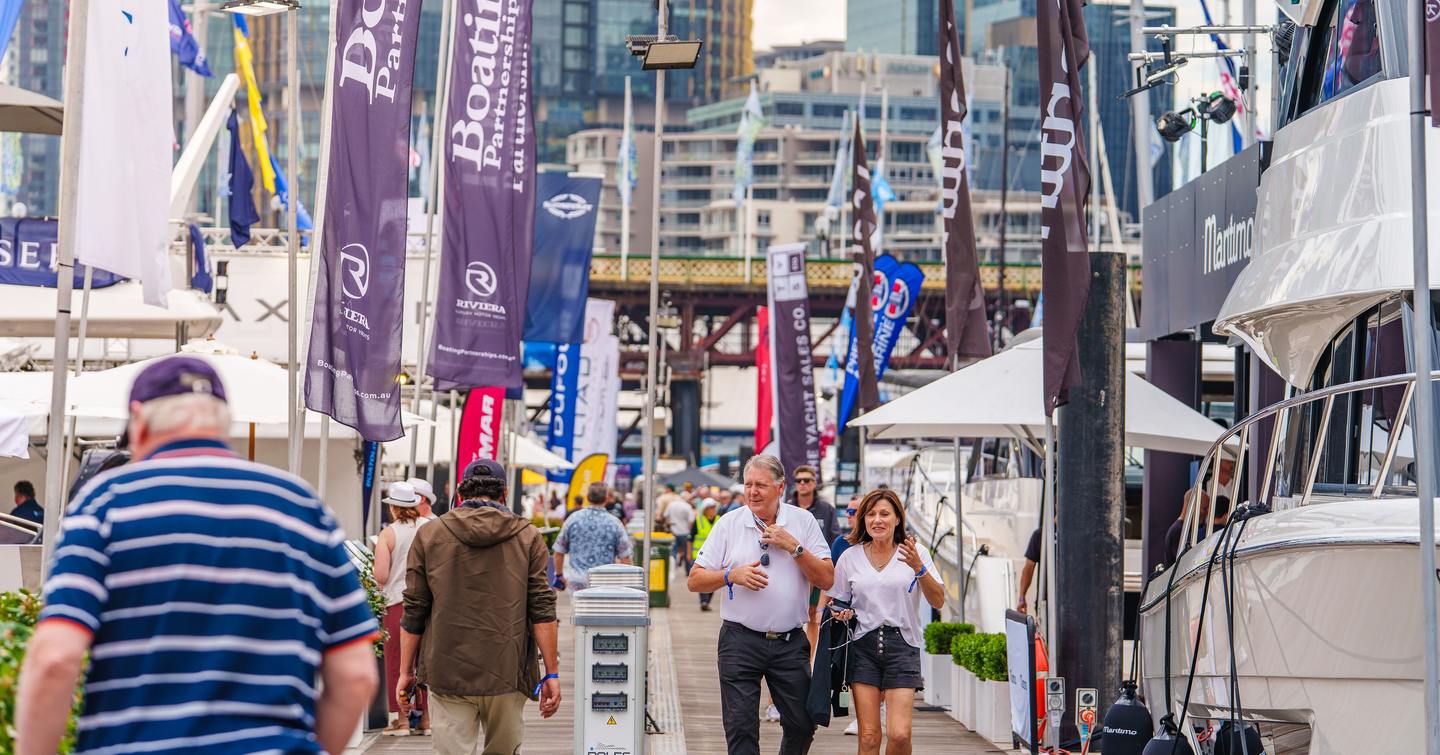People walking around at Sydney International On-Water Boat Show