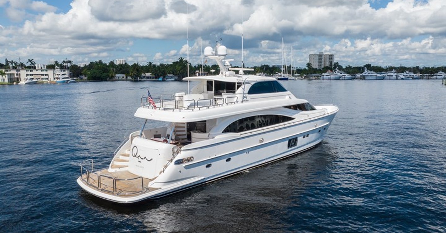 Motor Yacht Q at anchor