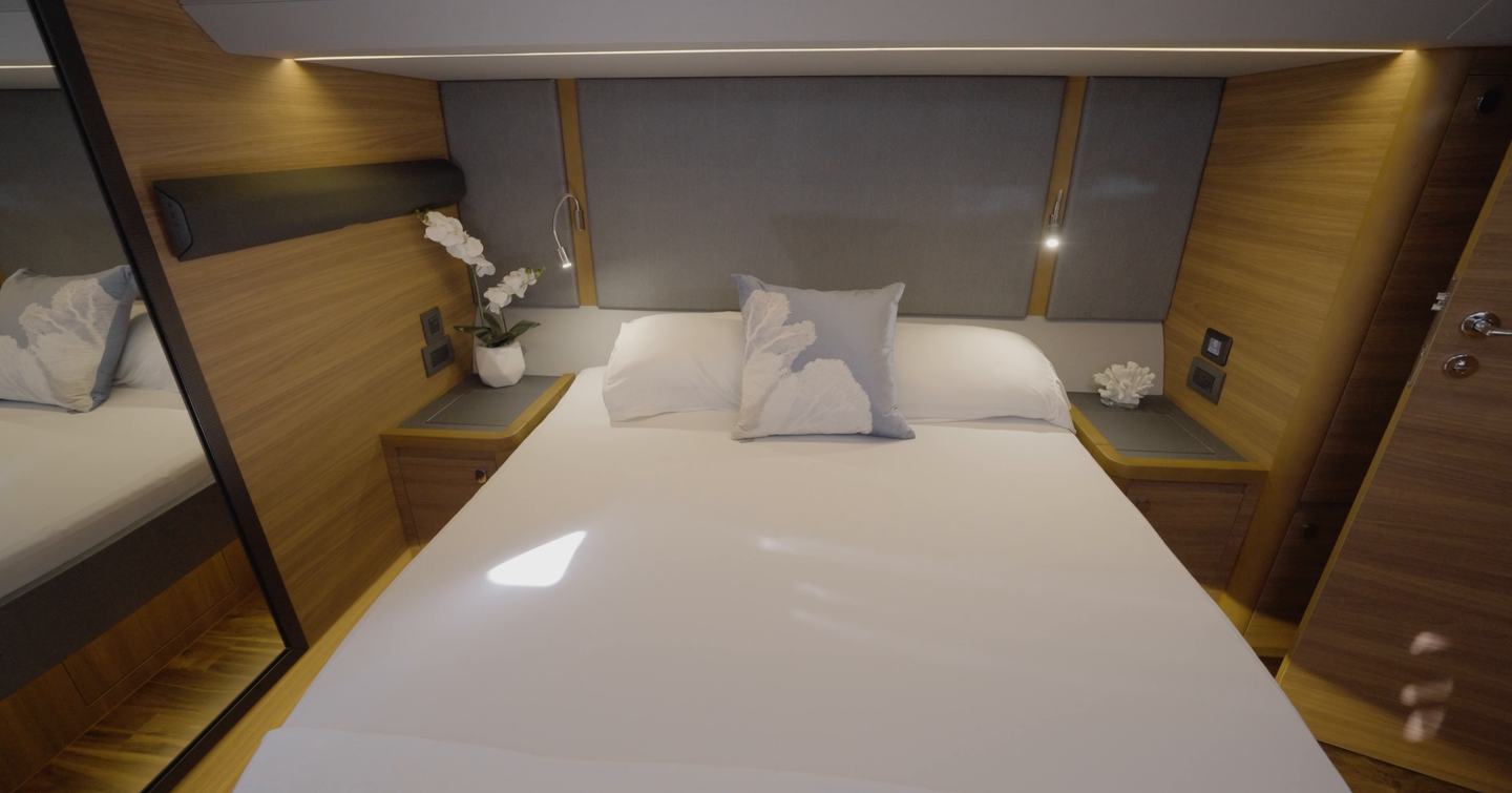 Aquila-46-Yacht-Review-guest-cabin-bed