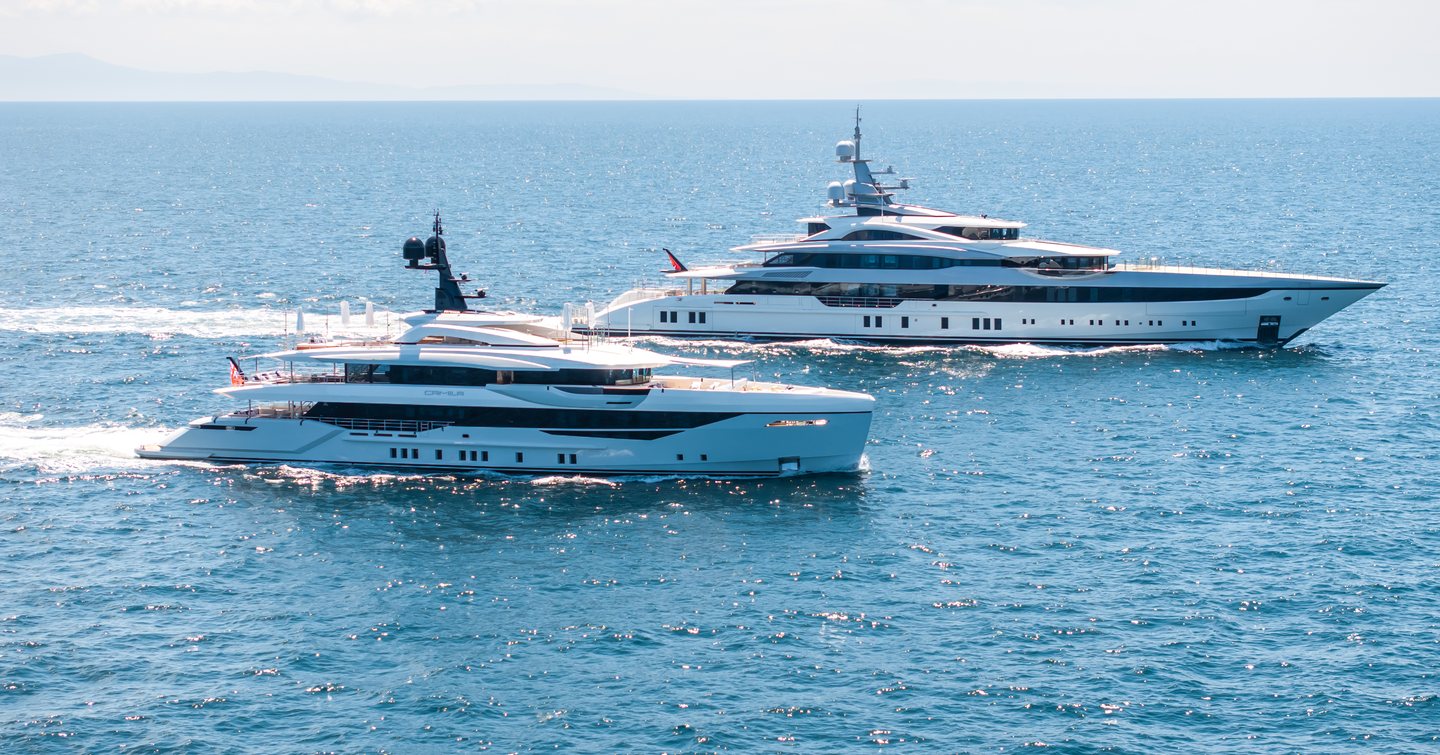 Superyacht Al Reem and Superyacht Camila under way