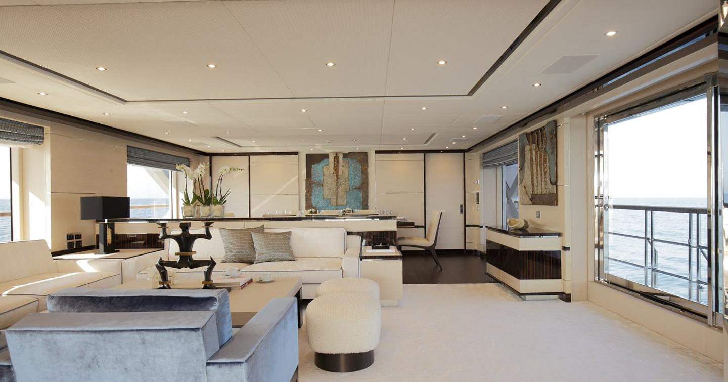 Superyacht Inspiration's interior seating area