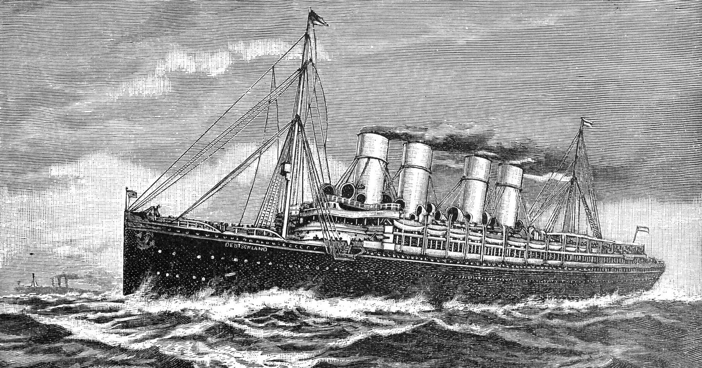 A double screw steam ship.