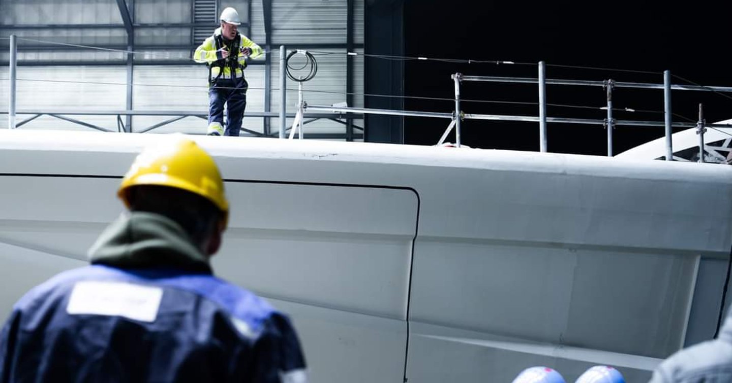 Large hull doors in the side of Feadship project 1014