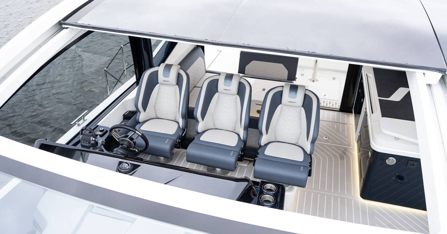 Galeon-435-GTI-Review-helm-seat-and-sunroof
