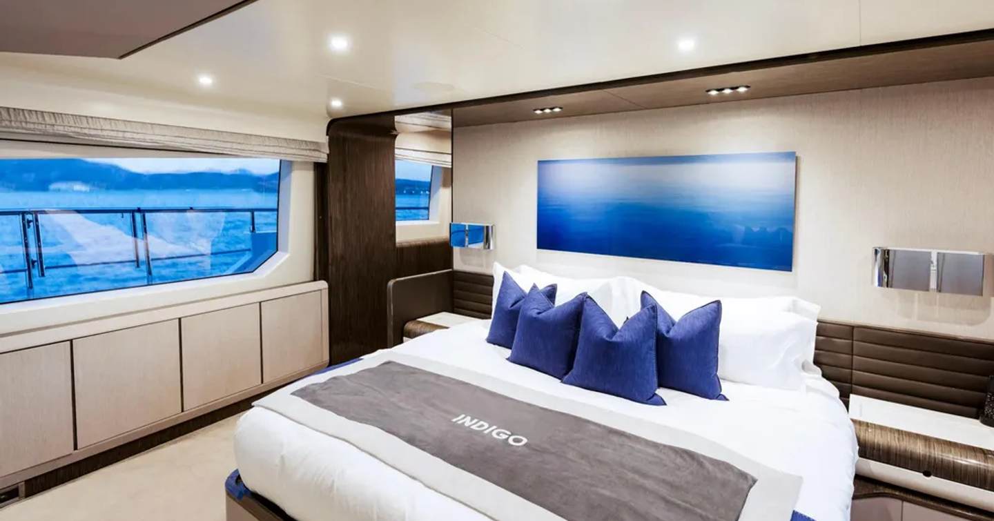 Superyacht Indigo's master cabin