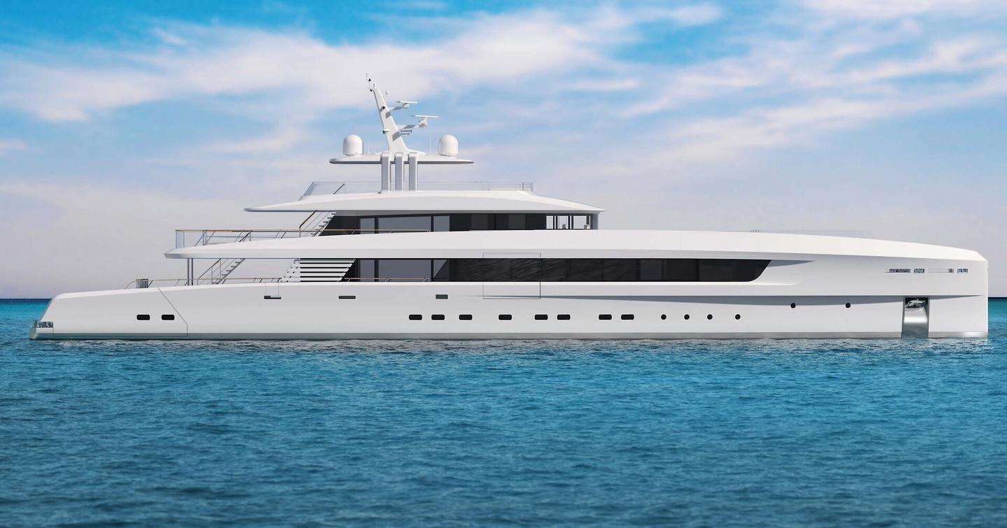 Rendering of superyacht Project Secret