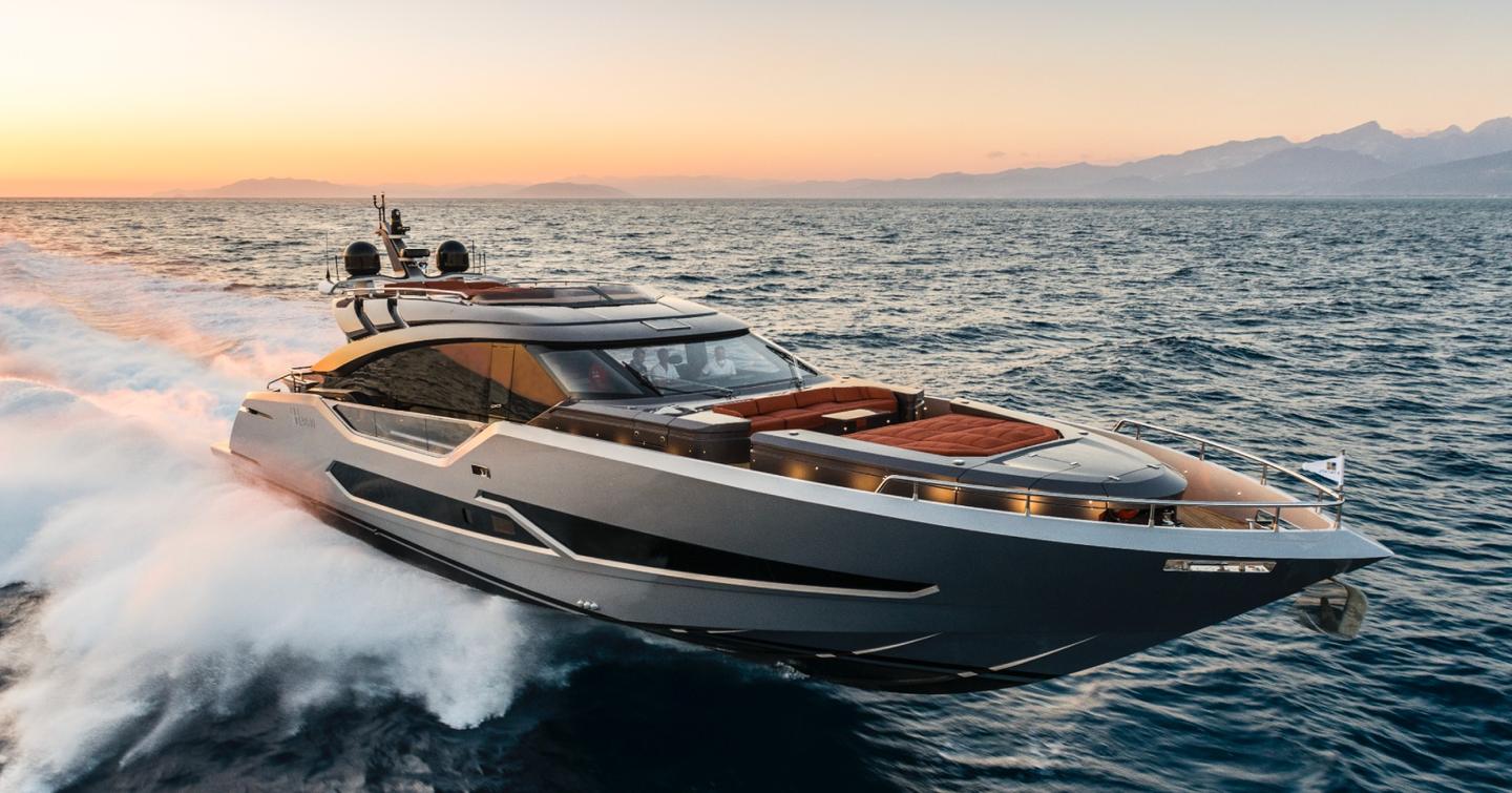 AB Yachts AB 80 motor yacht underway bow view