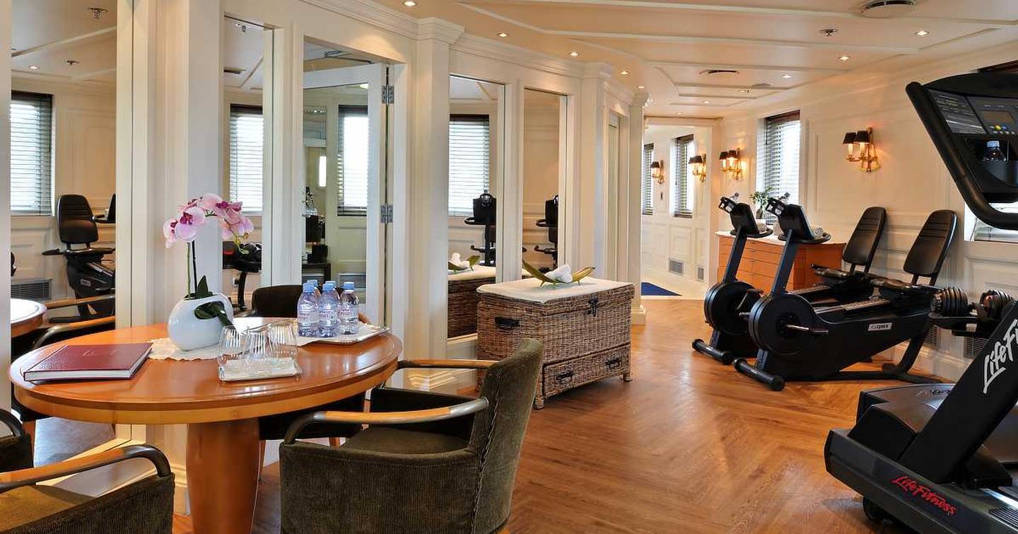 Superyacht Christina O interior gym