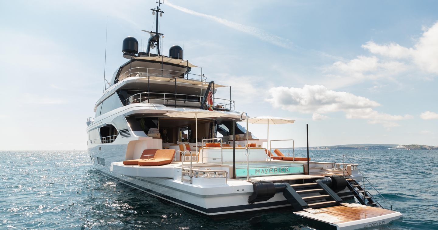  Maverick at anchor rear view