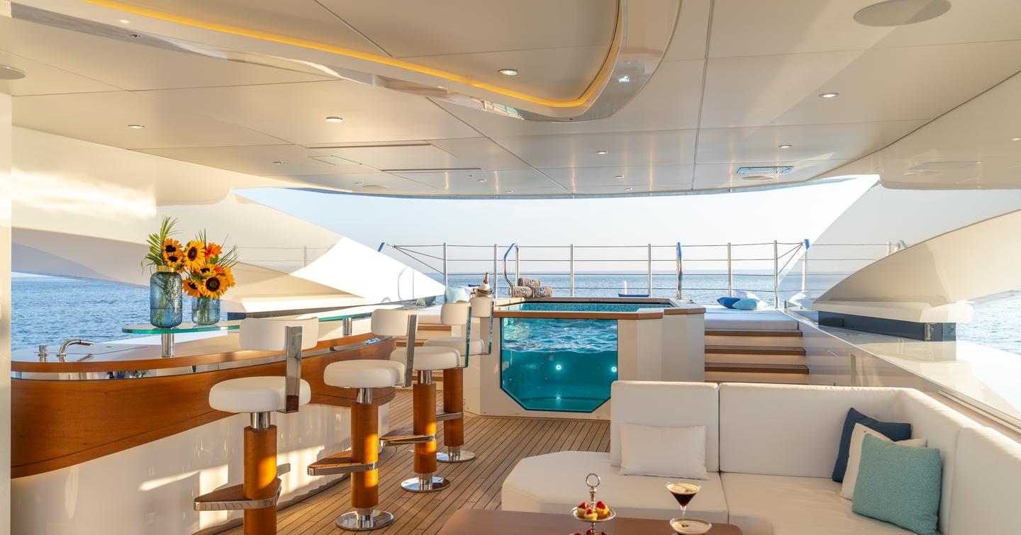 Sun deck onboard superyacht ETERNAL SPARK
