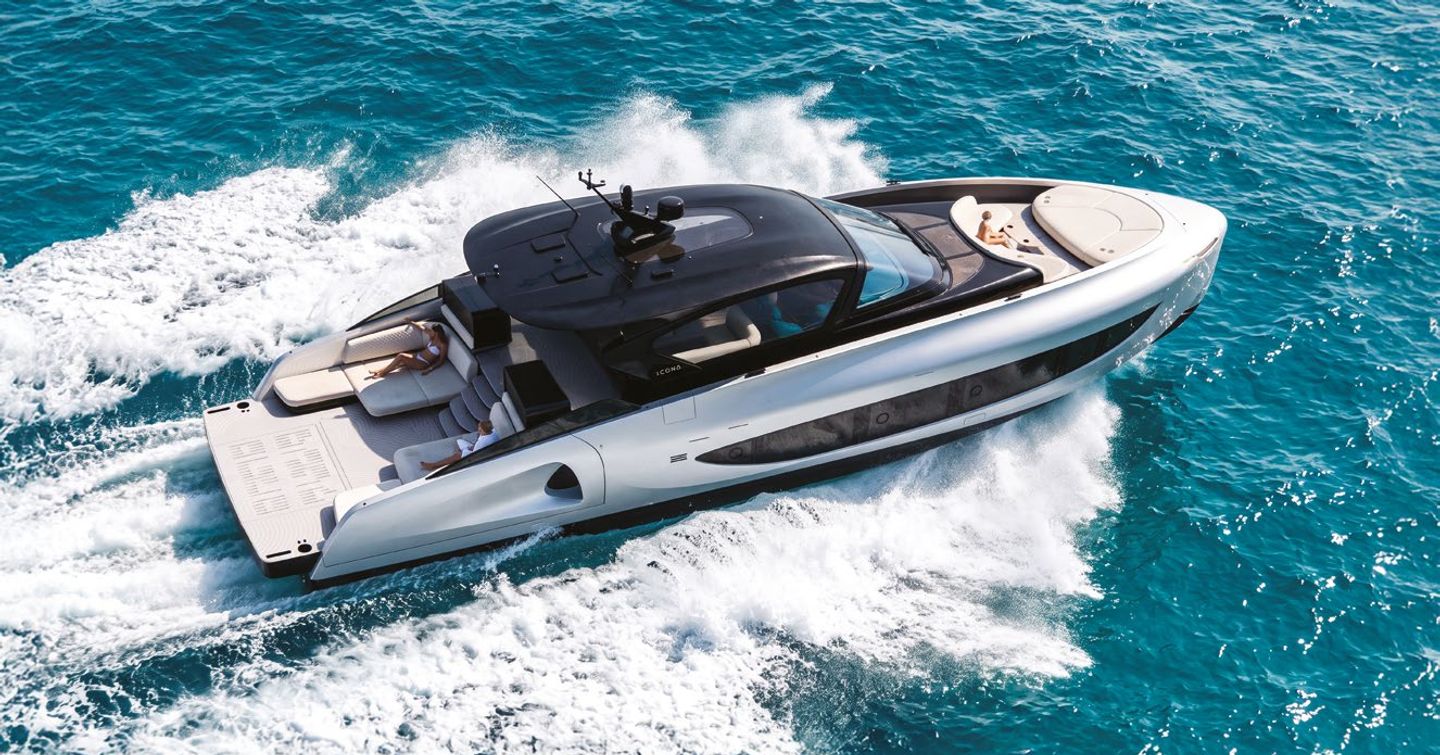 Icona 70 yacht underway side view 