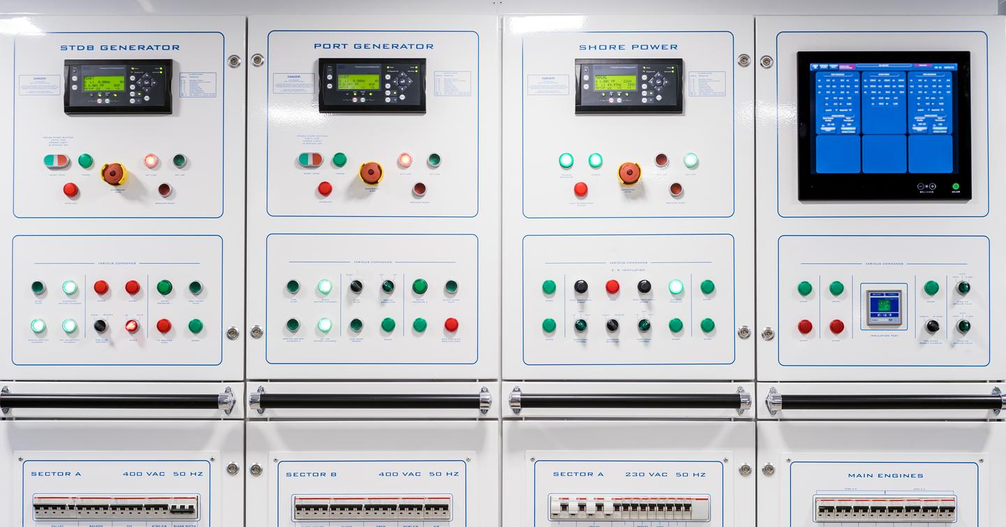 switch panel onboard a superyacht