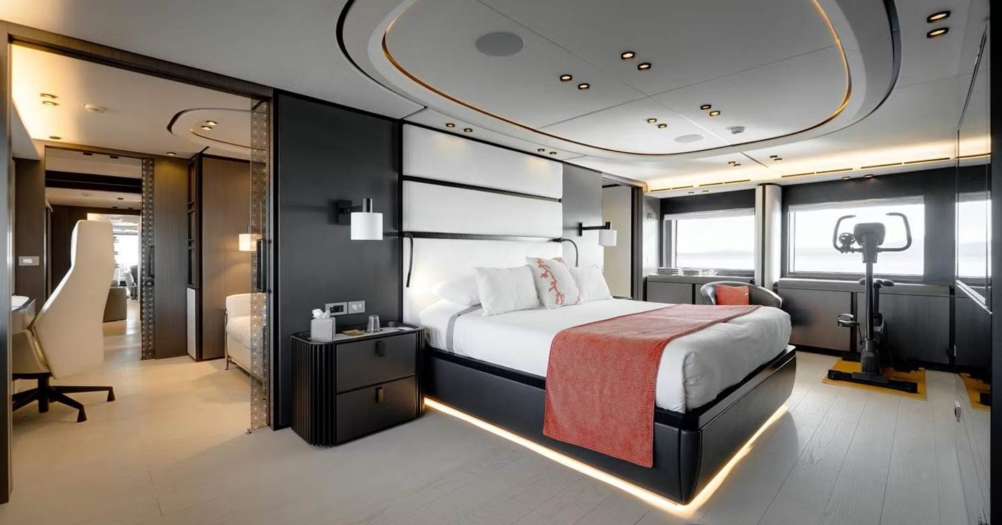 Extra Yachts motor yacht L.A.U.L. master cabin with gym equipment 