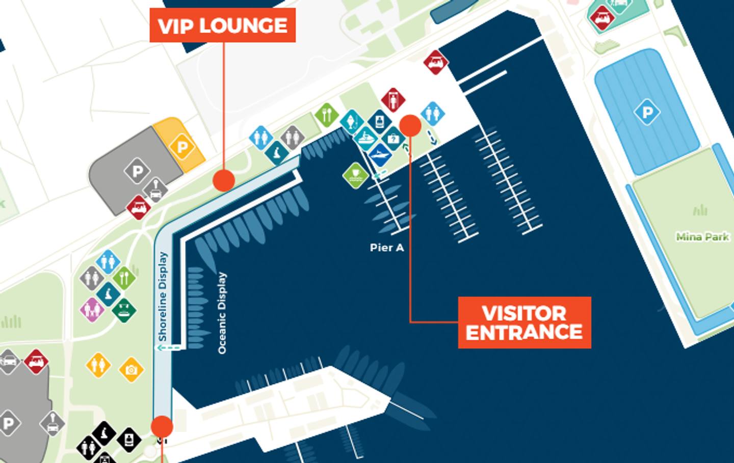 Map illustration of the Qatar Boat Show