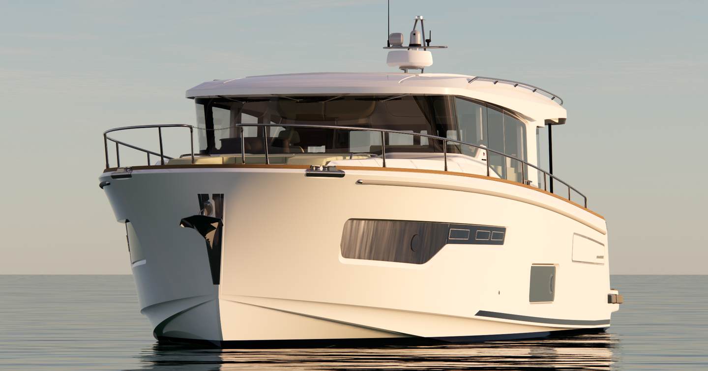 Rendering of Nimbus 495 Flybridge boat 