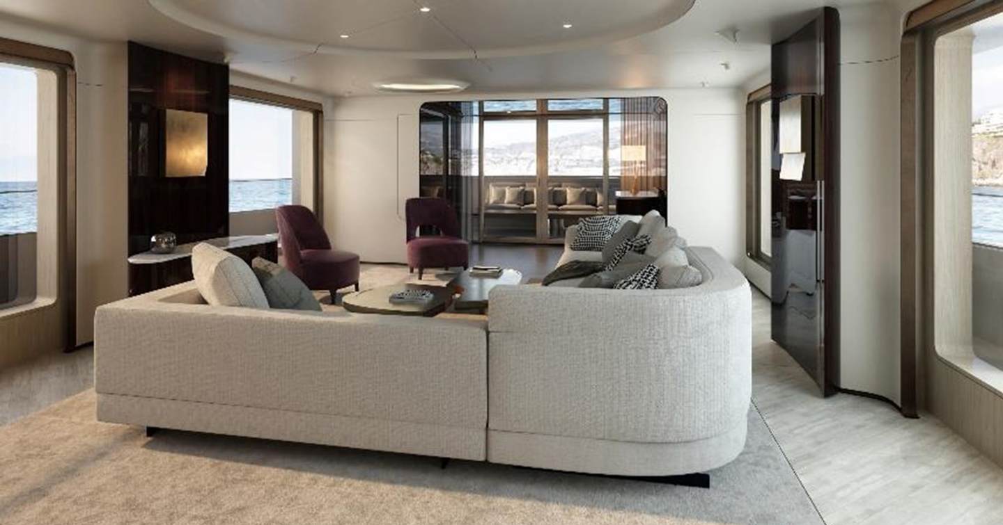 Azimut motor yacht Blue Eyes saloon lounge area 