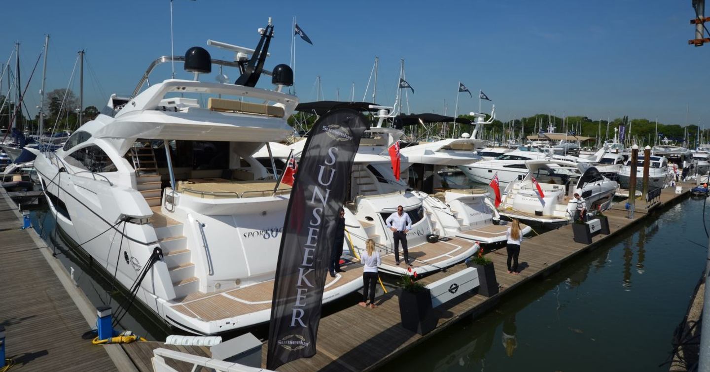 Sunseeker yachts for sale berthed in Swanwick Marina