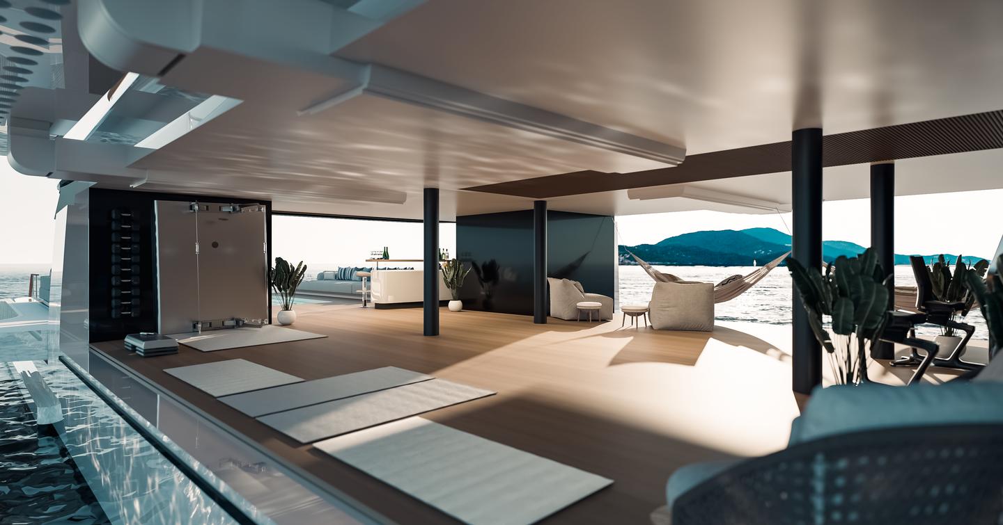 The Benetti B.Yond beach club offers a huge expanse of space