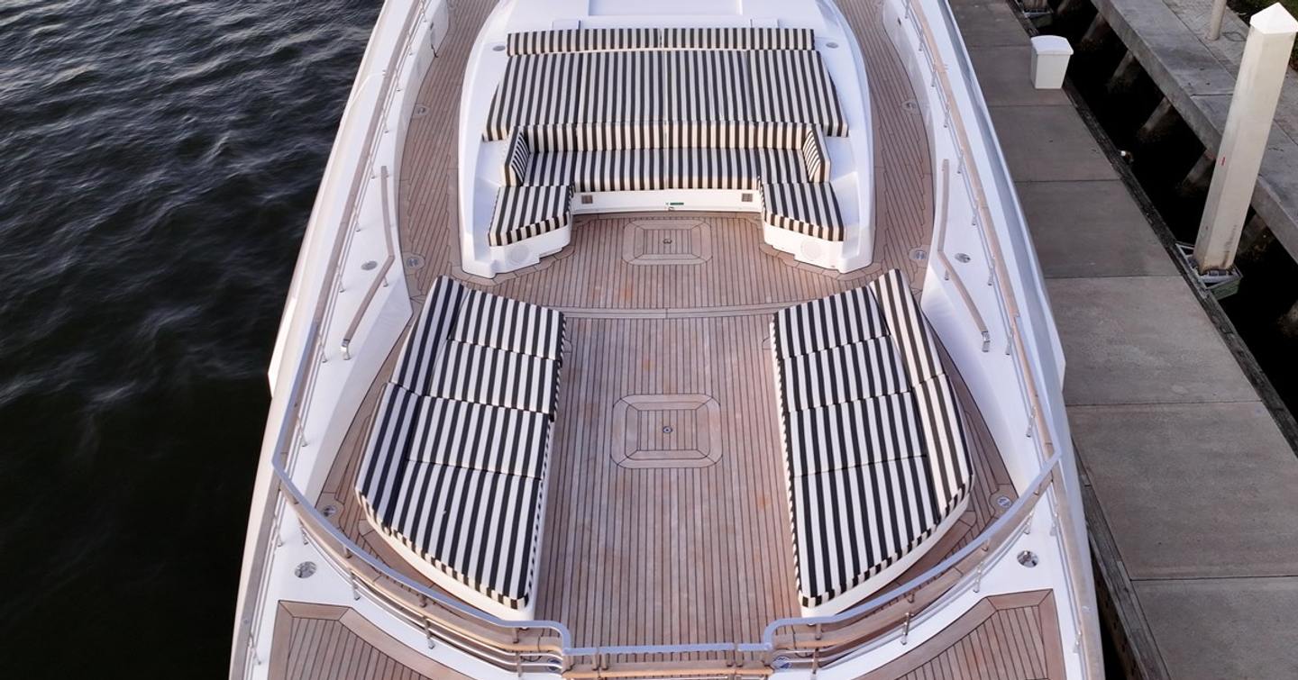 Superyacht Franklie foredeck lounging area 
