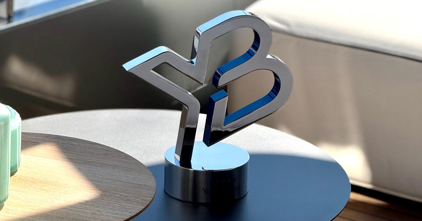 The YachtBuyer Hall of Fame 5 Star Trophy 