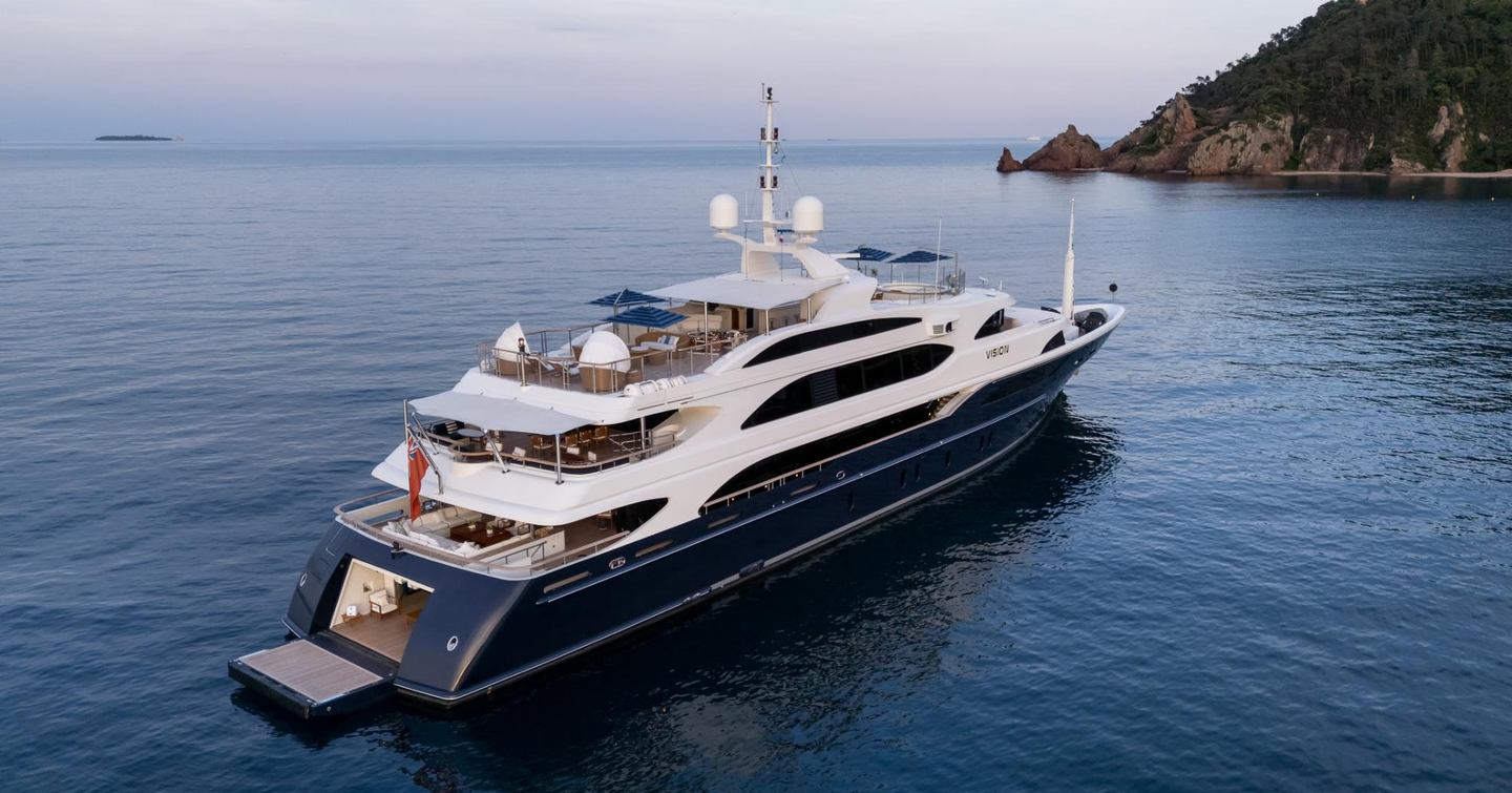 Superyacht Vision's aft view