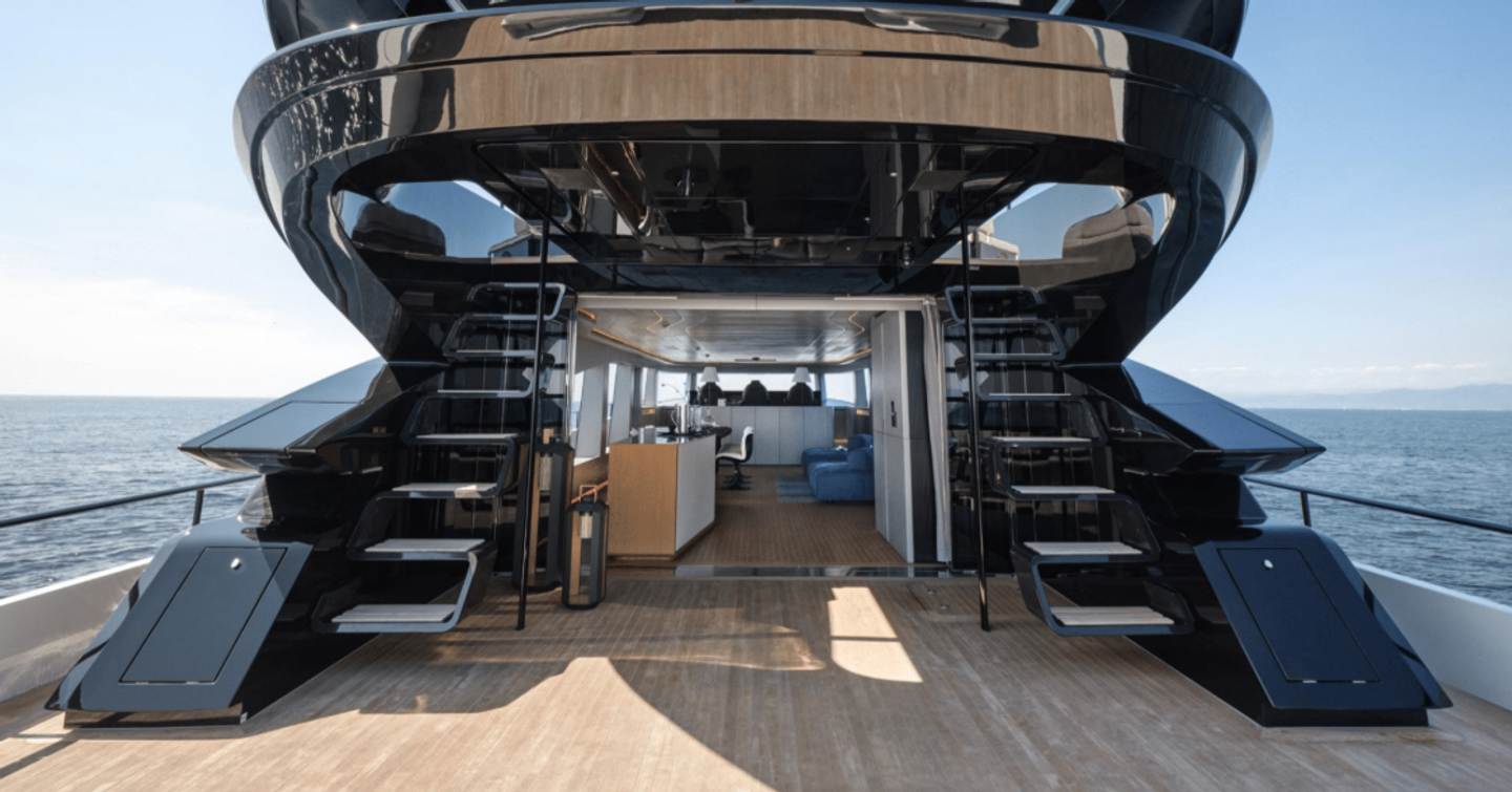 First AB Yachts AB110 hull motor yacht aft deck