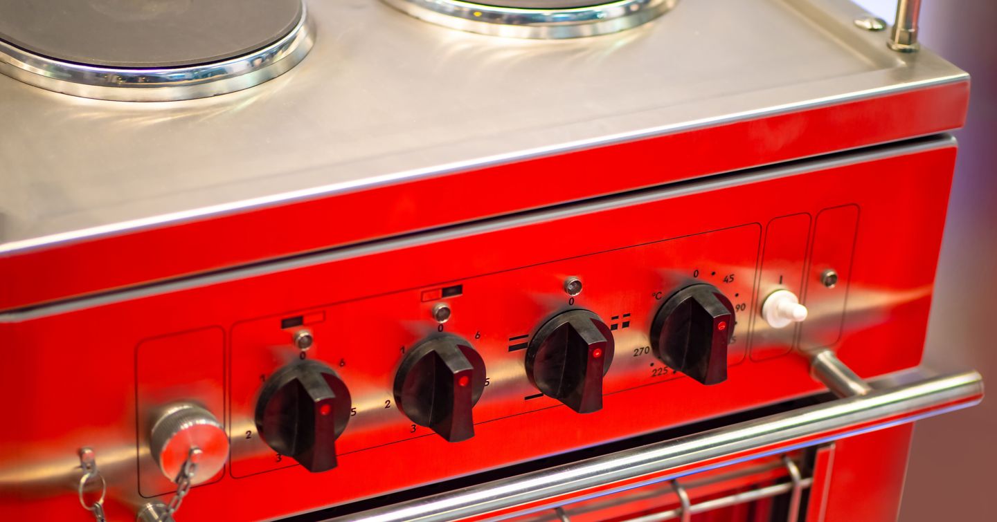 Dials to control cooker hob on yacht