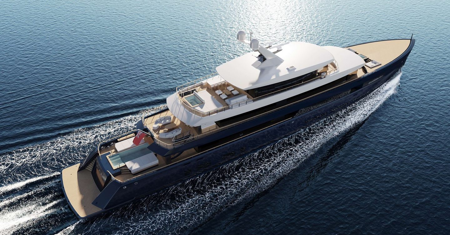 Rendering of superyacht ONE under way