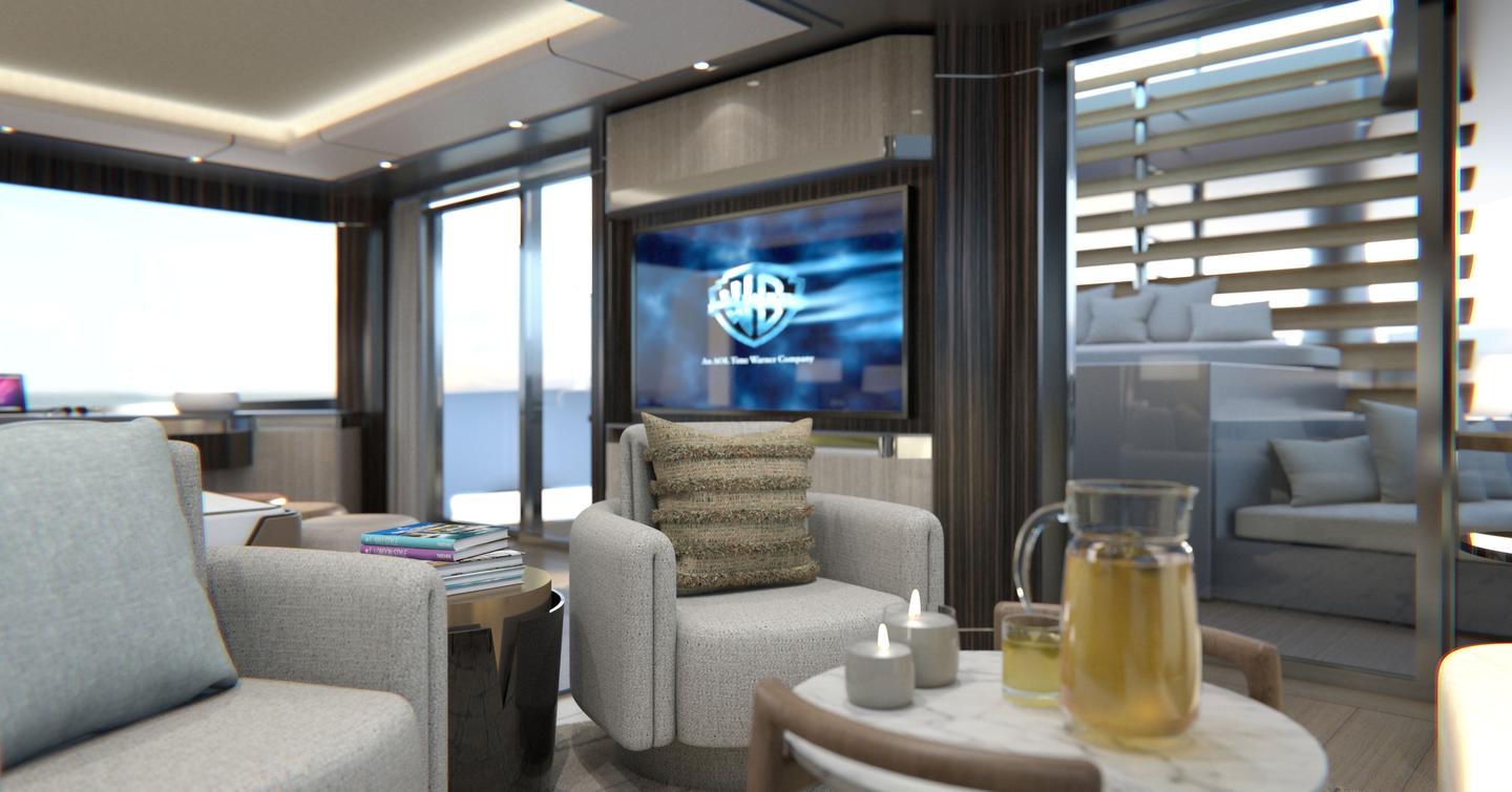 Rendering of superyacht Spitfire's bosses quarters