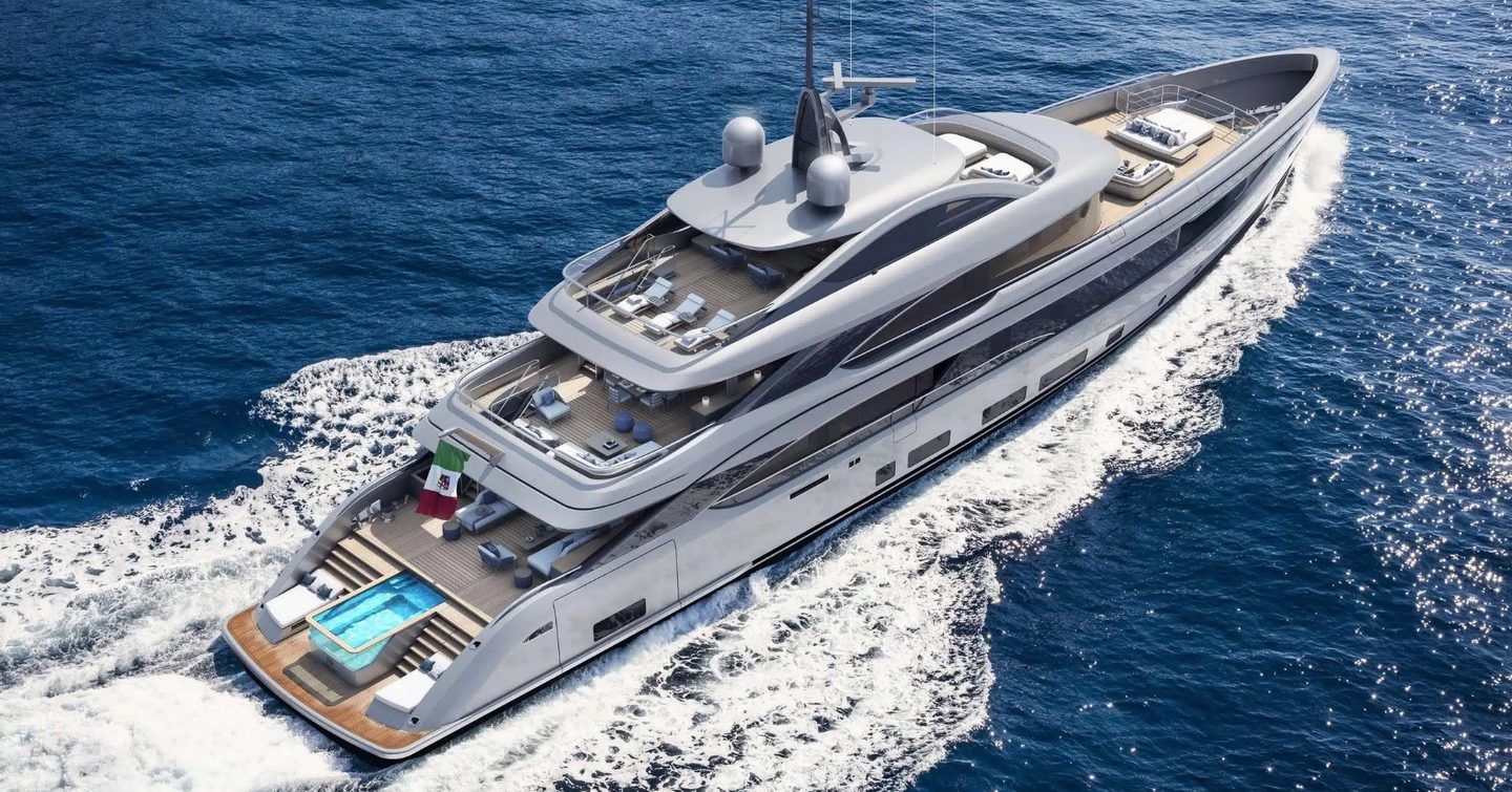 Superyacht Mine Games under way